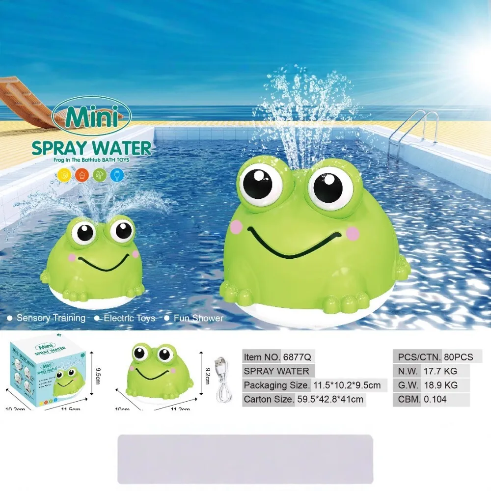 Bola de pulverização de água em forma de sapo, brinquedo fofo para crianças, banho de verão ao ar livre, jogo de água, atividade divertida, piscina, praia, acessório de jogo