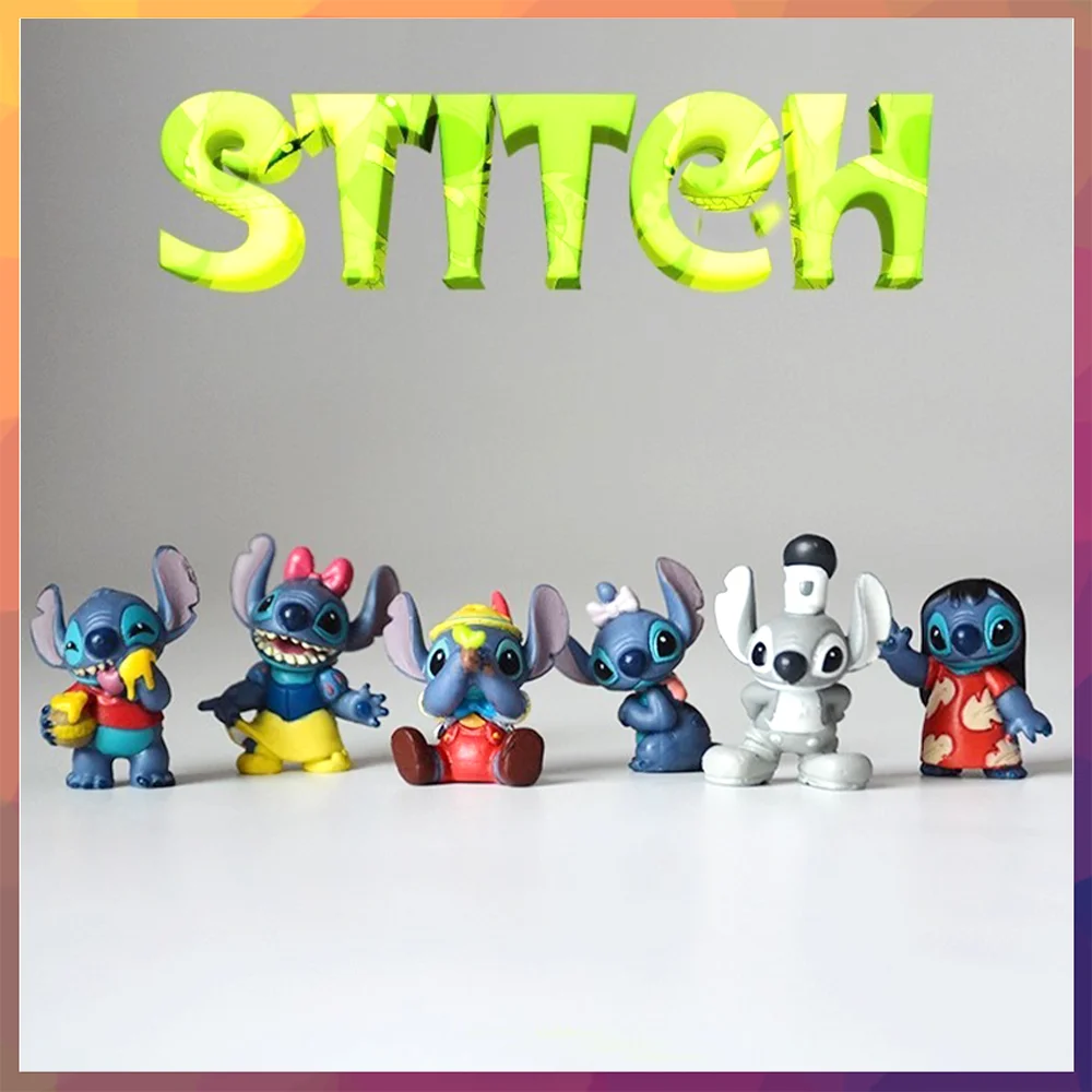 

New Lilo & Stitch Cute Cartoon Figure Model Collection Anime Car Ornament Birthday Cake Decoration Kids Toys Gifts