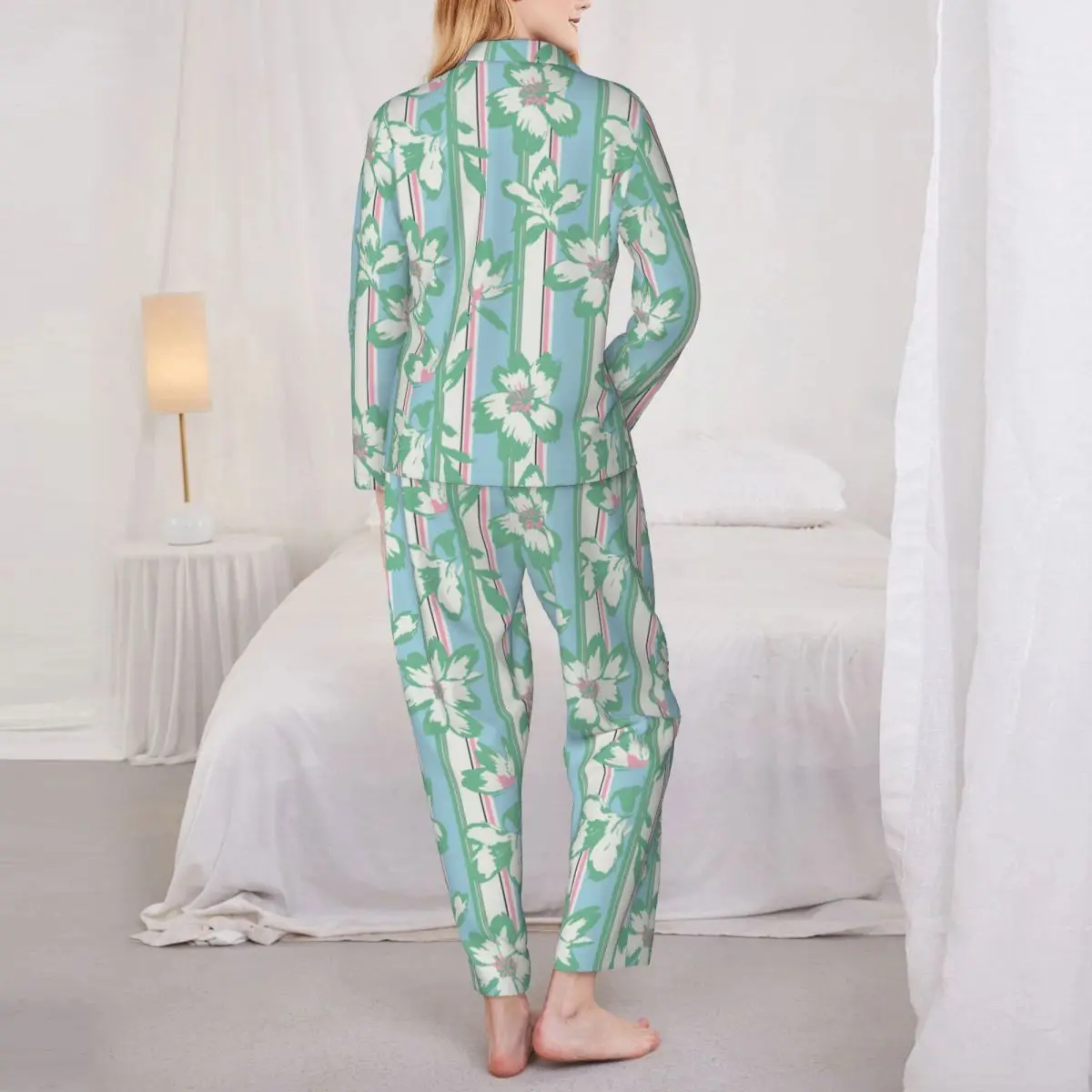 S699 New European and American women's casual home wear button print pajamas