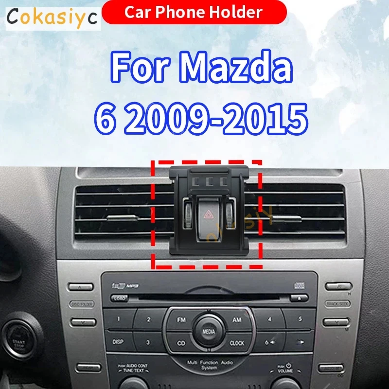 Suporte de Telefone para Carro para Mazda 6 2009 2010-2013 2014 2015, Suporte de Gravidade com Base Fixa Dedicada e Carregamento Sem Fio, Acessórios A