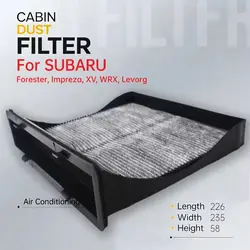 WESTGUARD Activated Carbon Cabin Filter for SUBARU SH SJ IMPREZA GP,GR,GH,G3,GE,GV SUBARU XV 1.6 2.0 72880-FG000 CU22004 MK9800