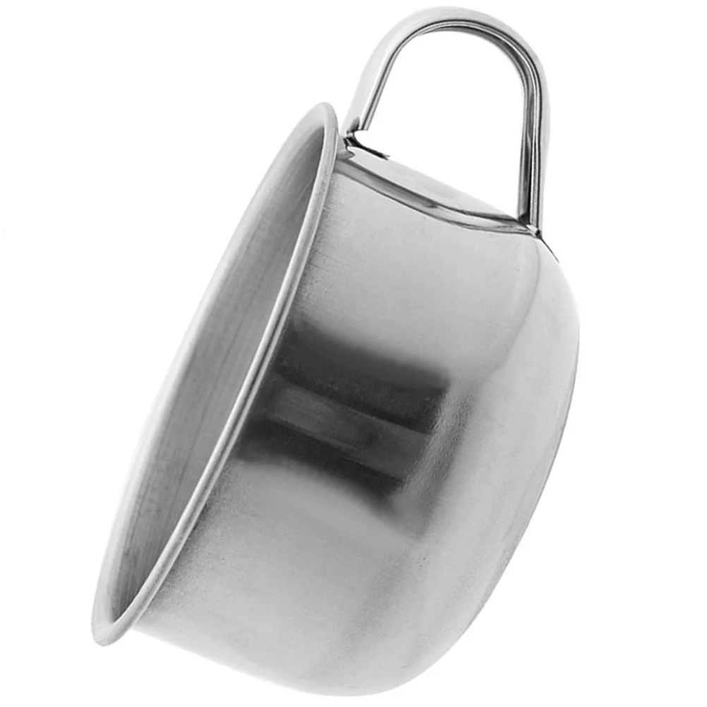 

Stainless Steel Shaving Bowl Compact Size Safe Smooth Surface Handle Travel Practical Family Barber Shop Salon Shaving Cream Mug
