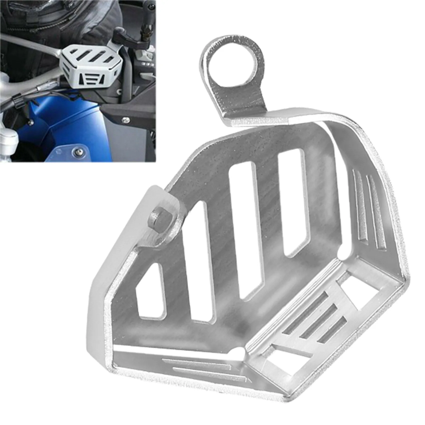 Silver Front Brake Reservoir Clutch Oil Cup Guard Protector Cover For-BMW R1200GS R1250GS Adv R Nine