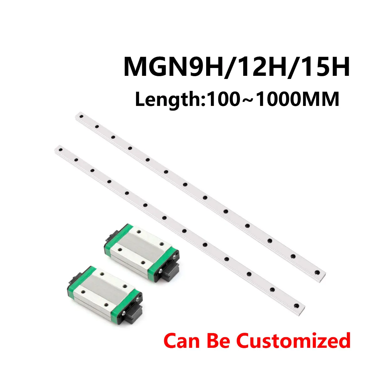 linear guide rail MGN12C MGN12H 100mm 150mm 200mm 250mm 300mm 350mm 400mm 450mm 500mm 600mm 700mm 800mm 900mm 1000mm