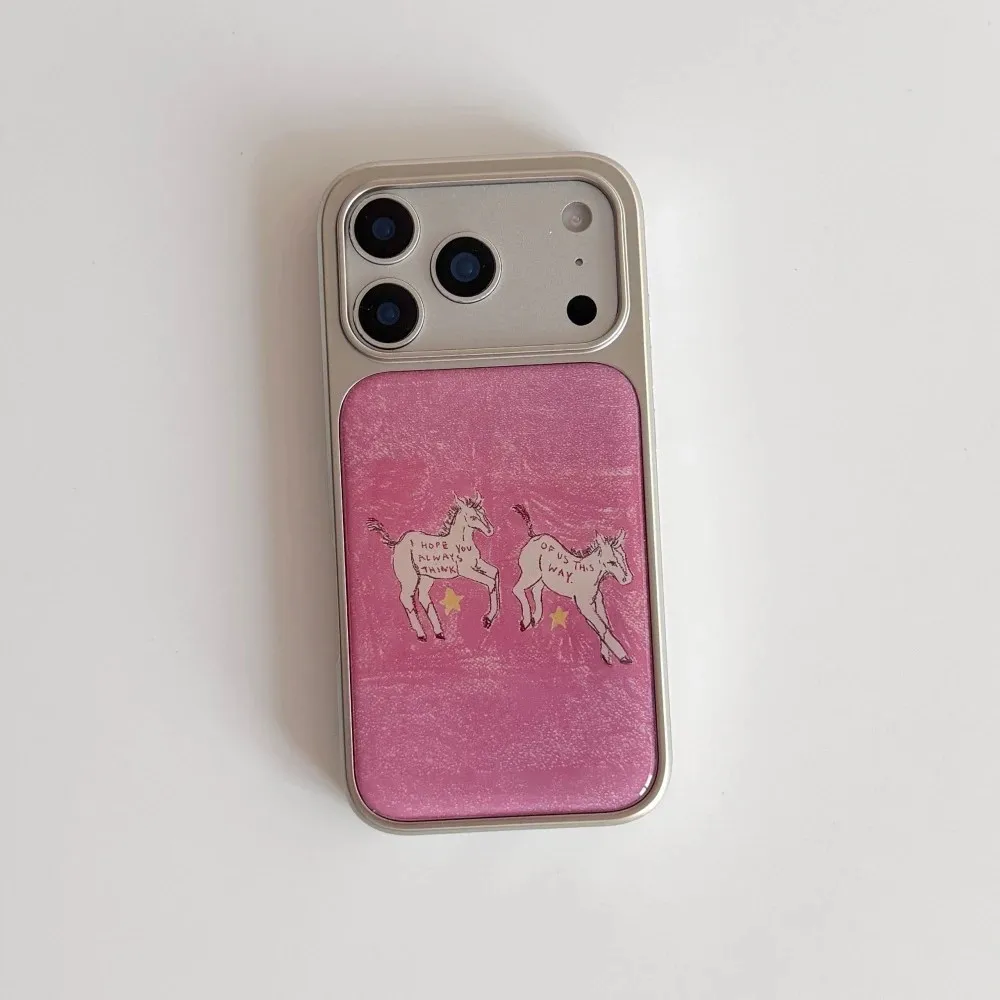 Luxus-Pink-Lucky-Pony-Star-Handyhülle für iPhone 17 17e 16e 16 15 14 13 12 11 Air Pro Max XXR 87 Plus Galvanisiert mit Tropfkleber – Detail 5