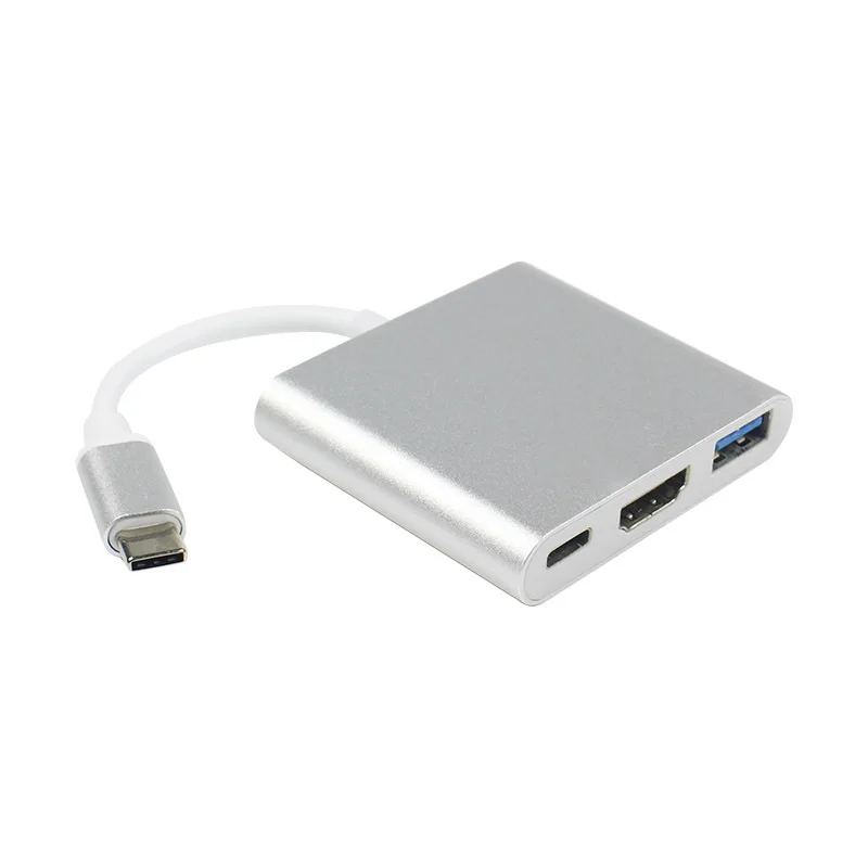 10PCS Penjualan Terbaru 4K30Hz USB C Ke HDMI 3-in-1 Adapter 100W PD Pengisian Cepat 5GBps Untuk Laptop/iPhone/Samsung/HUAWEI/XIAOMI