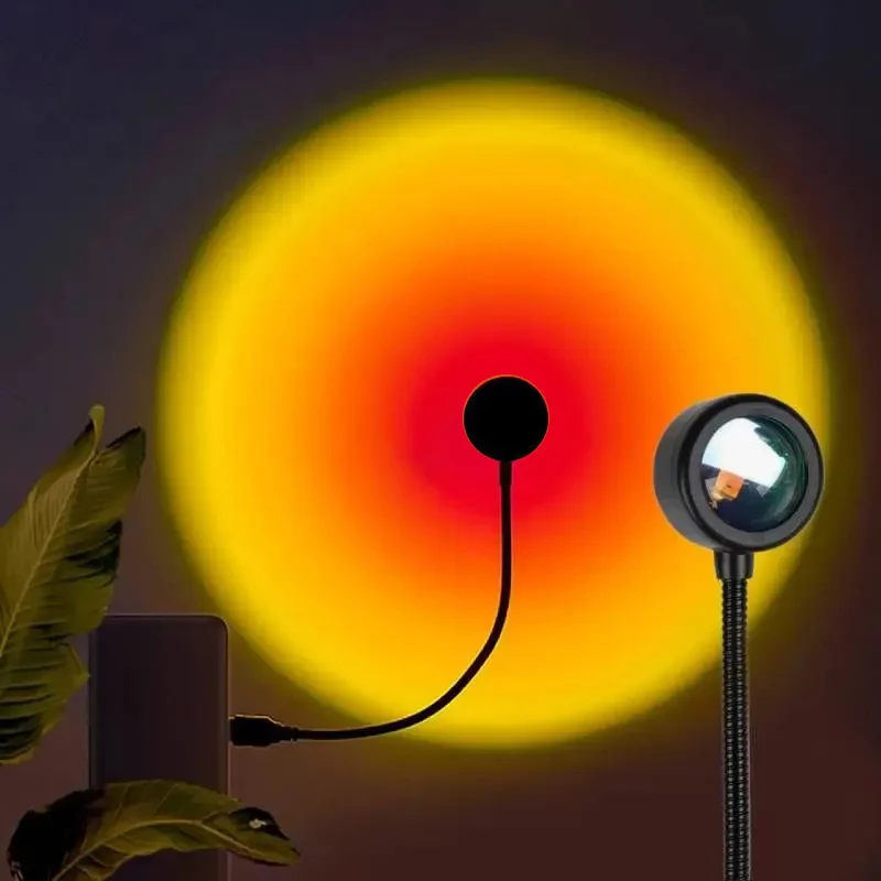 

LED RGB Sunset Lamp Nightlights USB Projector Birthday Party Decoration Mood Light For Bedroom Living Room Wall Photography Lamp