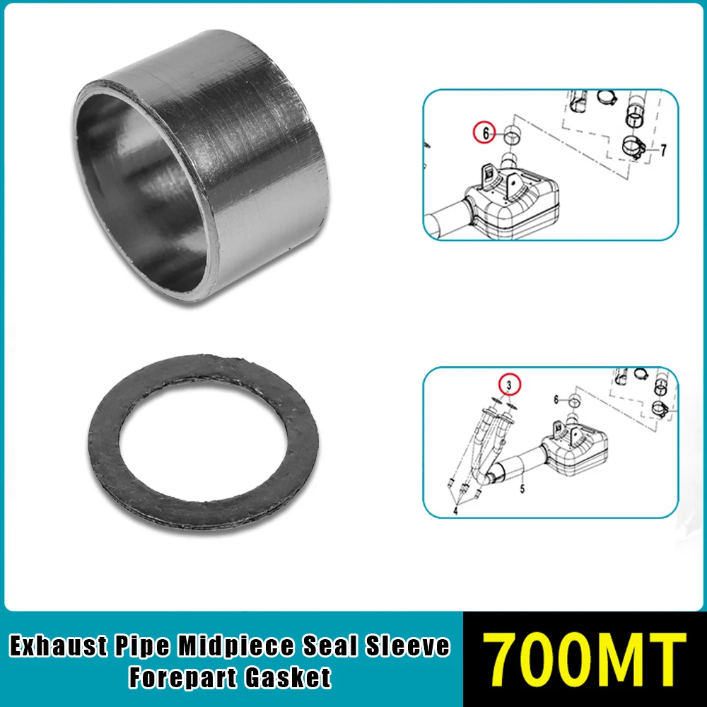 

For CFMOTO 700MT 700 MT MT700 Motorcycle Parts Exhaust Pipe Midpiece Link Tubes Seal Ring Muffler Forepart Interface Ring Gasket