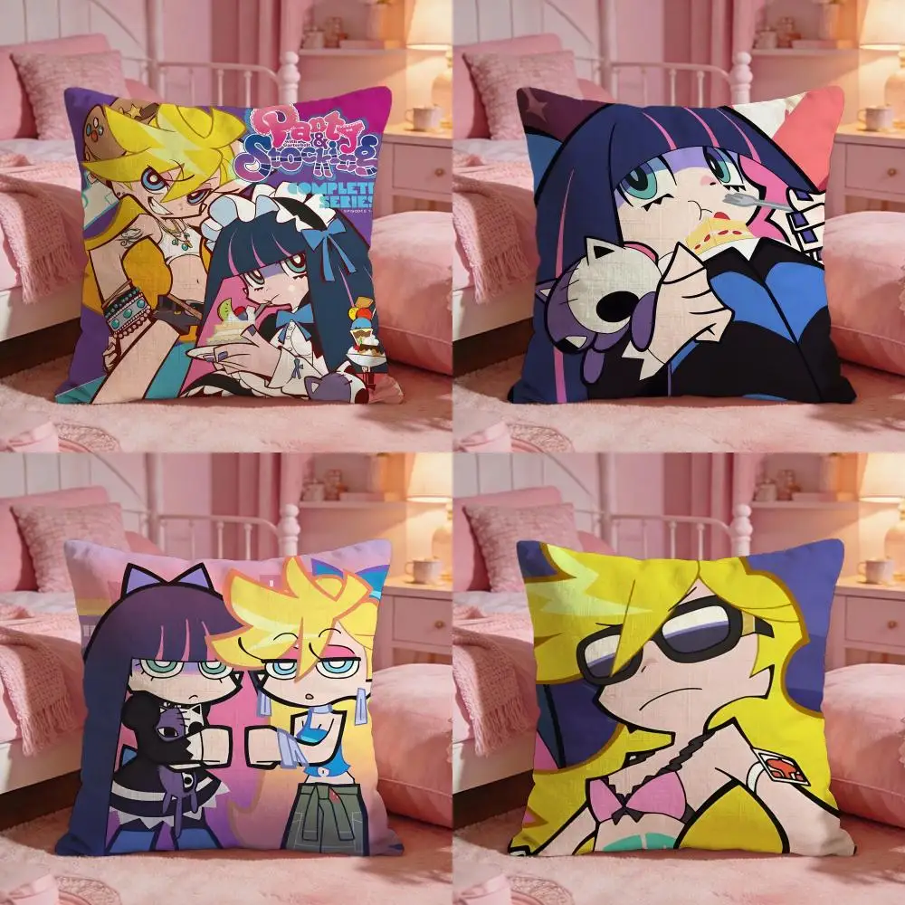 P-Panty and Stockings Cushion Cover Premium Comfort Reversible Pillow Cove - Two in One Design for Any Room & Car Interior