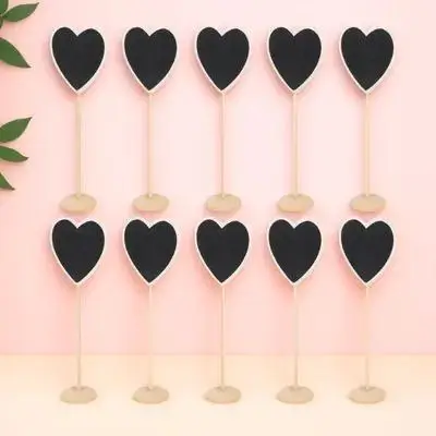 

10pcs Mini Chalkboard Sign Small Blackboards Wooden Message Board for Home Office Hotel Party Bar Restaurant Decoration