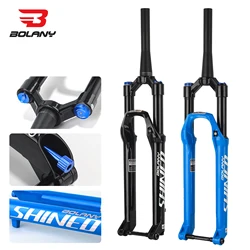 BOLANY MTB Air Fork 27.5 29Inch Air Oil Suspension Boost 15x110 Thru Axle Lightweight Bike Fork R29 Damping Rebound Adjustable