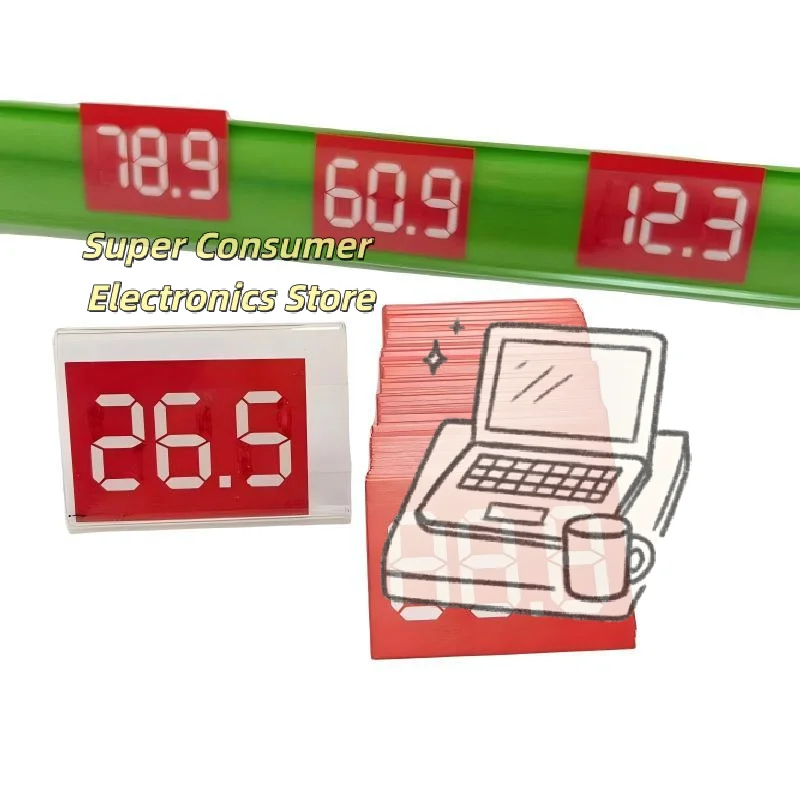 100Pcs Multi Use Self Adhesive Erasable Mark Cards with Pen Waterproof Digital Price Tags for Home Office Retail Store