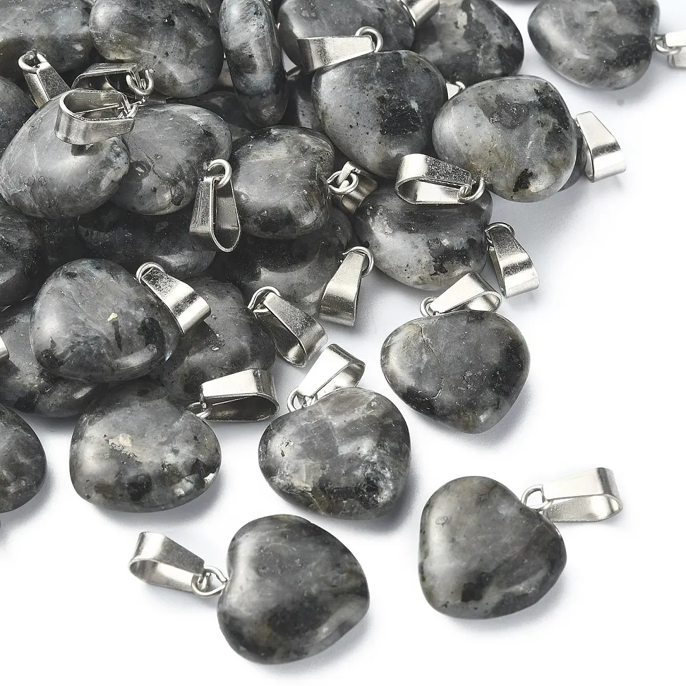 5Pcs Larvikite Goldstone Pendants Pendant Necklace with Platinum Tone Brass Findings Stone Charms Pendant for Necklace Bracelet