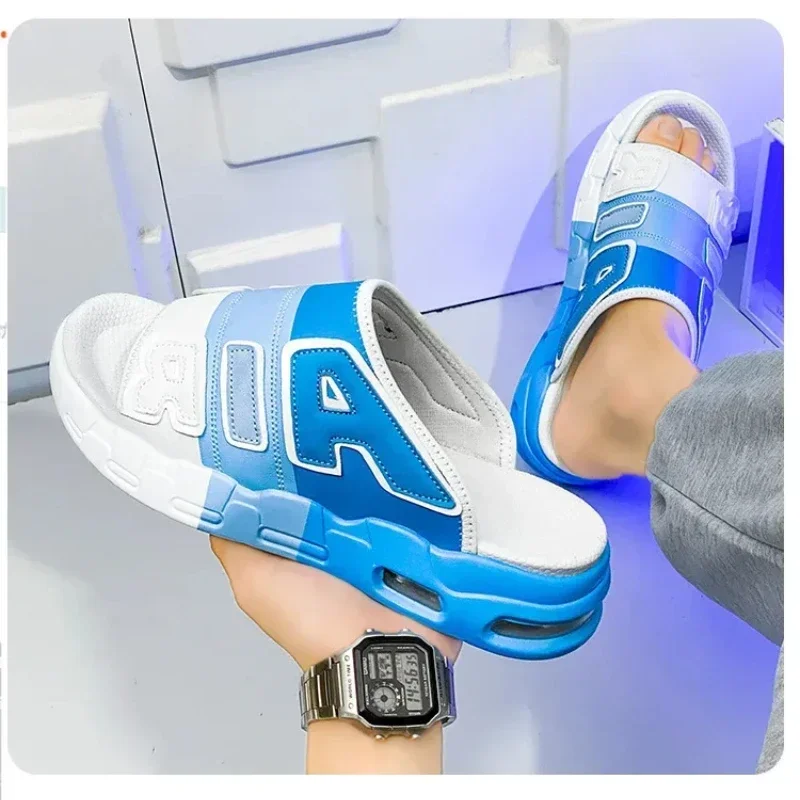 Casual Men's Slippers Summer Sports Slippers AIR Air Cushion Men's Thick Bottom Beach Shoes EVA Material Plus Size Men Shoes