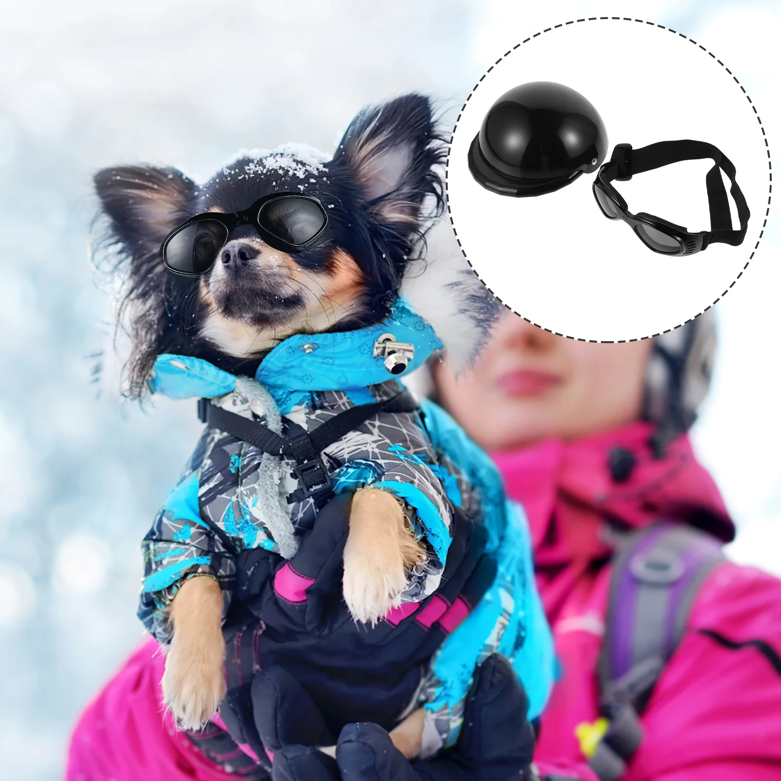 

1 Set For Small Dogs Cat Puppy Safety Hat Adjustable Dog Helmets Decorative Glasses Durable Lightweight Pet Costume Prop
