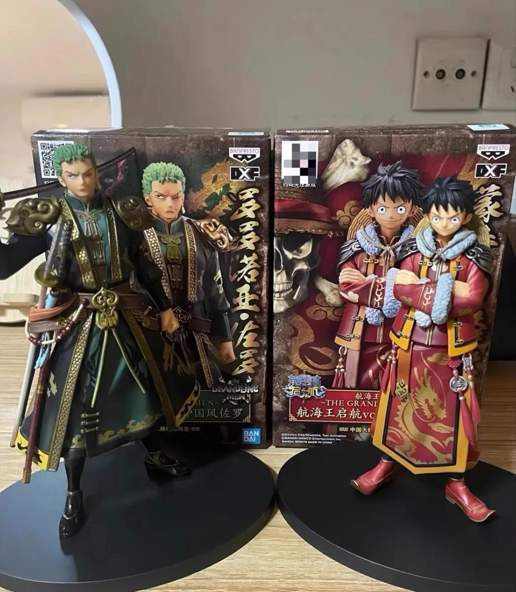 Bandai One Piece China Limited 17cm Chinese Style Dxf Luffy Solon Jing Anime Figure Model Toy Kids Gifts Desktop Collection