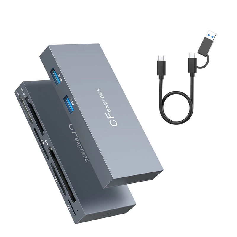 8 In 2 Cfexpress Type B/CF/XD/MS/SD/TF Card Reader Adapter 10Gbps Multi Memory Card Reader For Windows XP For MAC OS