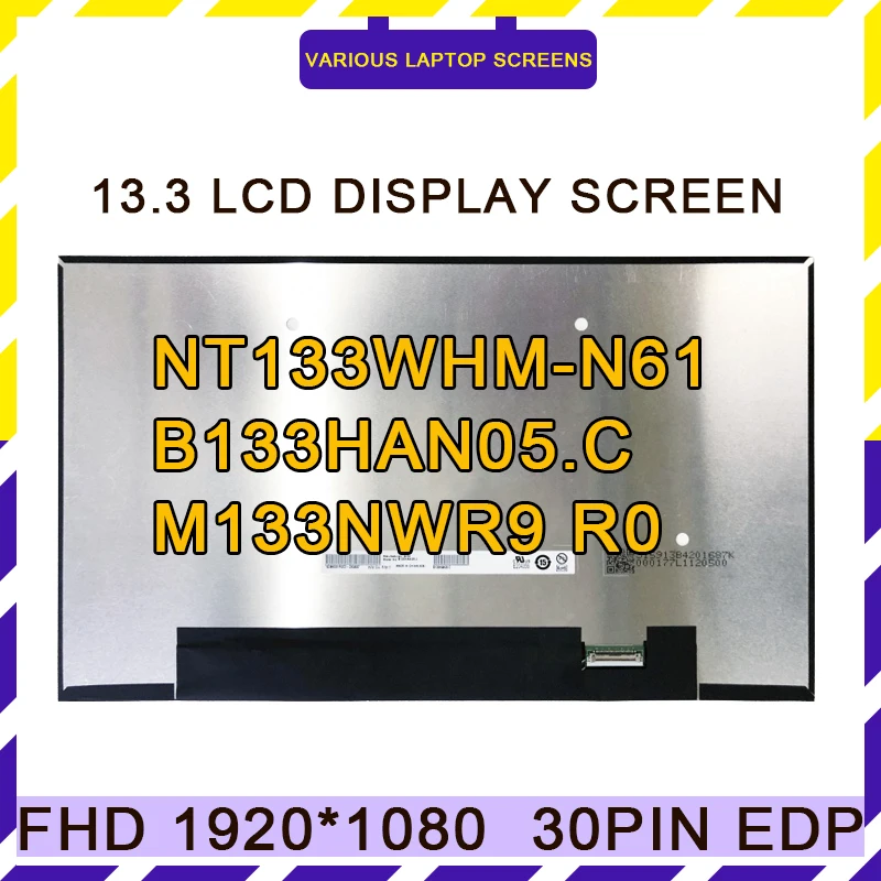 13.3inch Matrix NT133WHM-N61 B133HAN05.C M133NWR9 R0 FHD For Dell 5300 5310 7300 3301 Laptop Lcd Screen Display 30pin