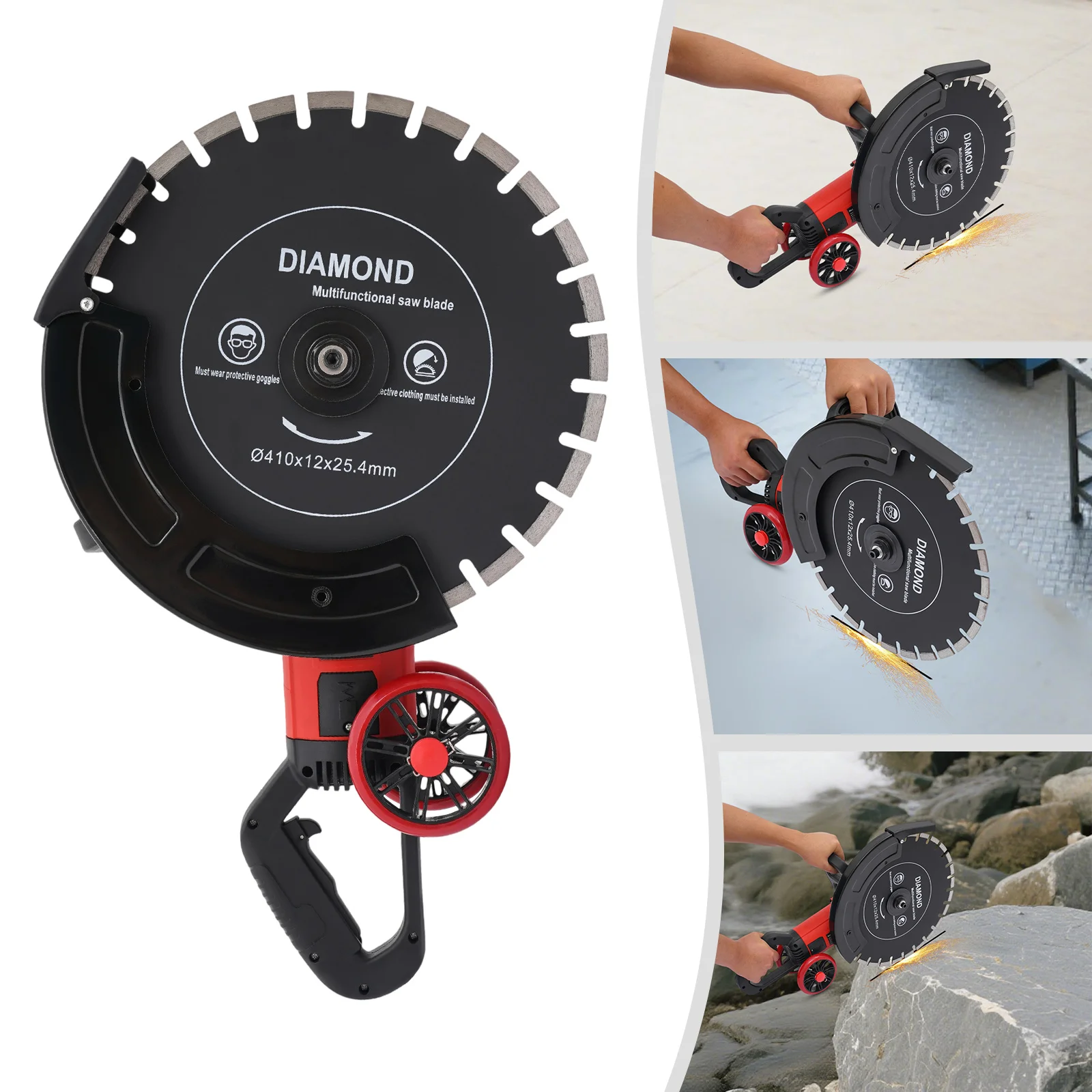 4000w 16 pollici monopezzo elettrico sega per calcestruzzo macchina per mattoni 3000 giri/min macchina per il taglio della pietra stozzatrice a secco e bagnata