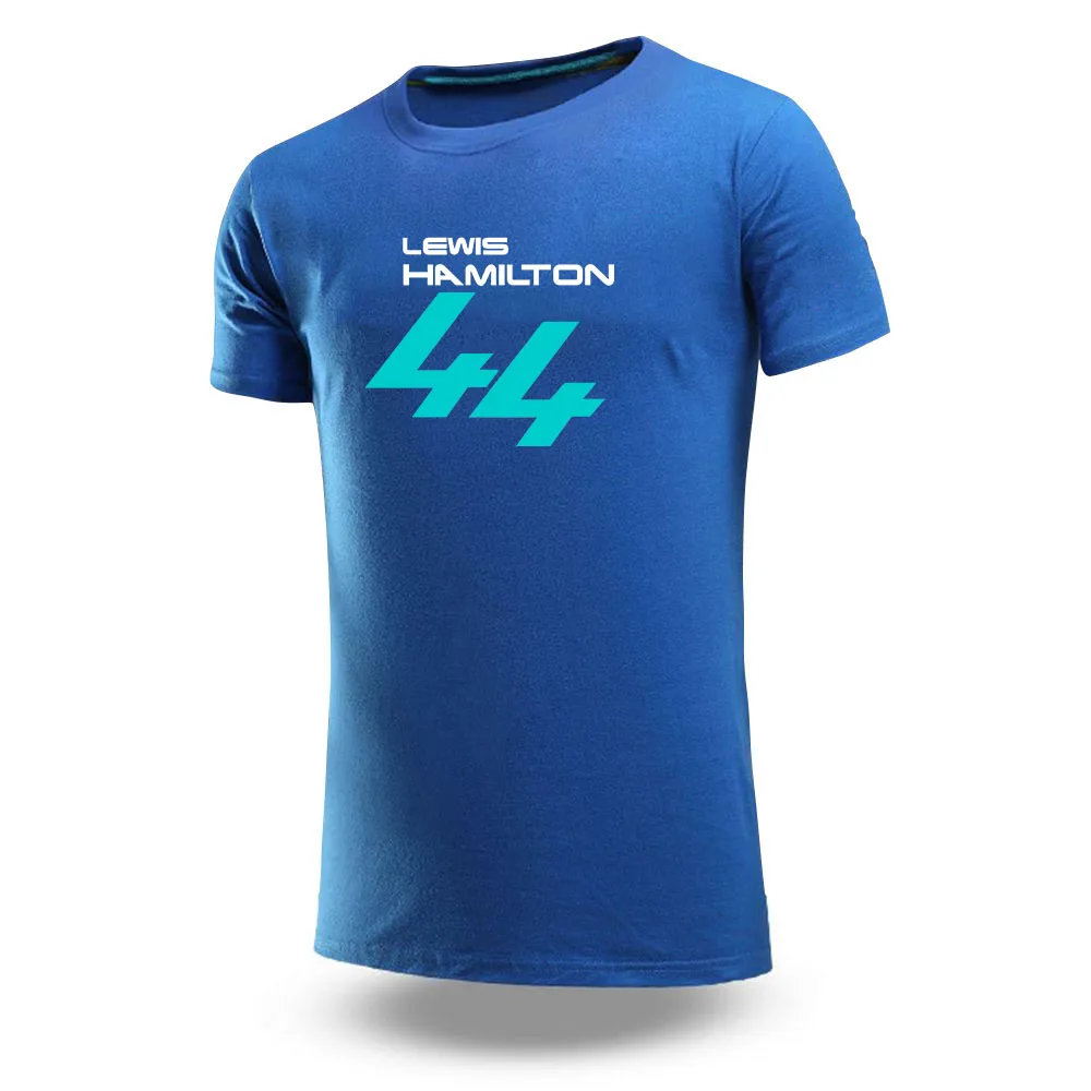 F1 Driver Lewis Hamilton Digital 44 Men's Summer Brand Stylish T Shirt Solid Color Round Neck Short Sleeve Harajuku style tops