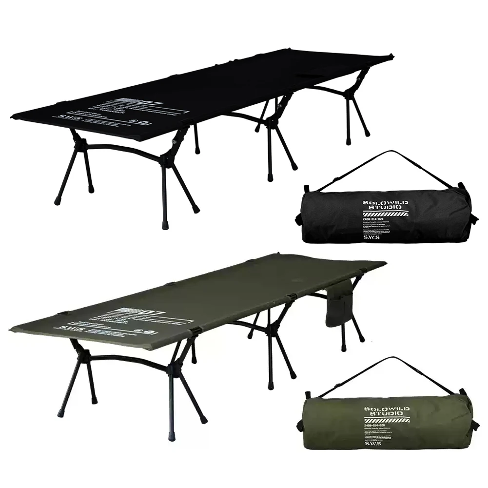 Portable Camping Cot Supports 150kg Folding Camping Bed Detachable Outdoor Single Bed for Tourist Hiking Backpacking