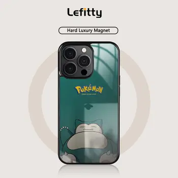 Anime Jednoduchý S-Snorlax Pouzdro na telefon pro iPhone 16 15 14 13 12 11 Pro Max Plus Mini Magnetický Bezdrátový Nabíjecí Kryt MagSafe 6 nejlepší prodej Pouzdro Snorlax na iPhone - №1