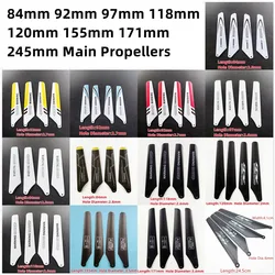 155mm 92mm 97mm 84mm 161mm 245mm 171mm 120mm 118mm A B Main blades Props Propellers For R/C Helicopter Model Toys Spare Parts
