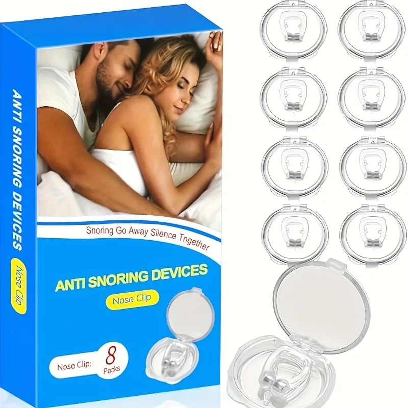 8pcs Silicone Magnetic Nose Clip, Anti-Snoring Device - Comfortable and Effective Sleep Aid, Improve Sleep Quality