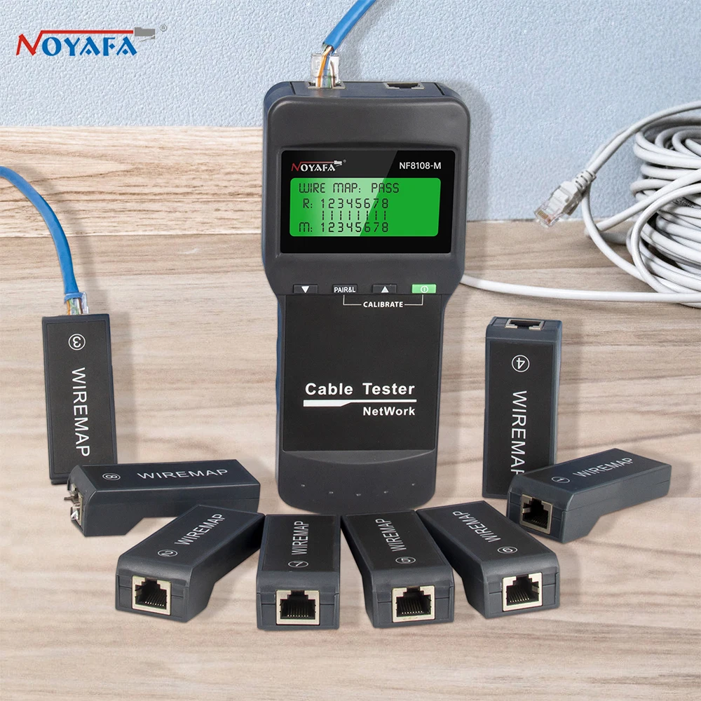 NOYAFA NF8108M Digitale Netzwerk LAN Kabel Tester Meter RJ45 5E, 6E Koaxialkabel Tracker Werkzeug Messen Netzwerk Kabel Länge