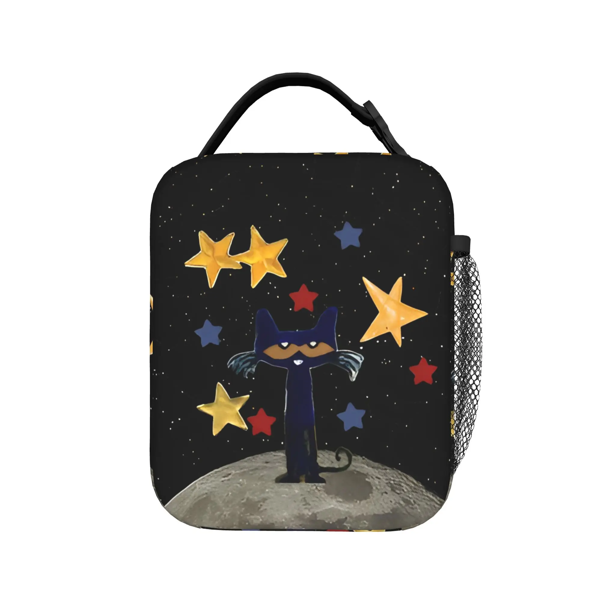 Pete the Cat Insulated Lunch Bags Thermal Bag Reusable,Lunch Container Cool Cartoon Kitten High Capacity Lunch Box Tote Food Bag
