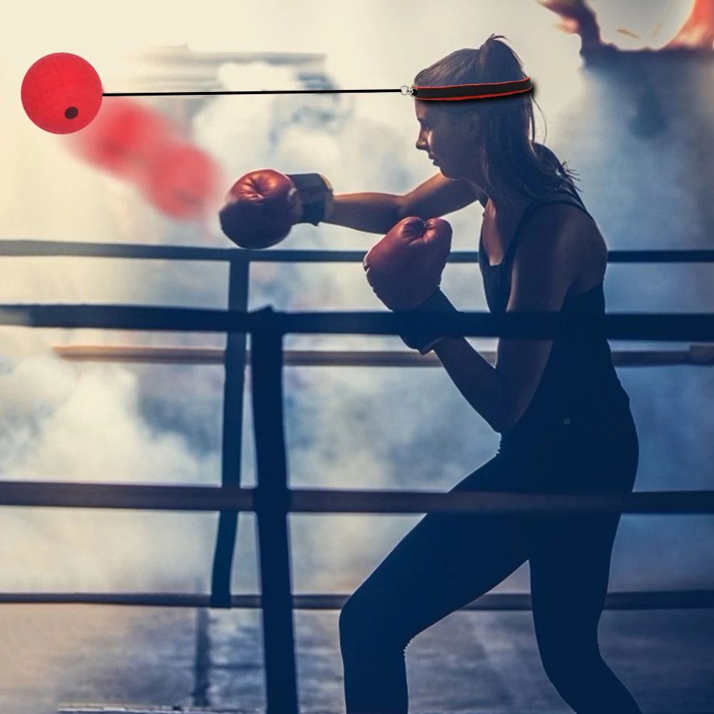 مجموعة كرات منعكسة مع عصابة رأس لتخفيف التوتر من البولي يوريثان، كرة تدريب الملاكمة، التنسيق بين اليد والعين، تحسين السرعة للأطفال البالغين