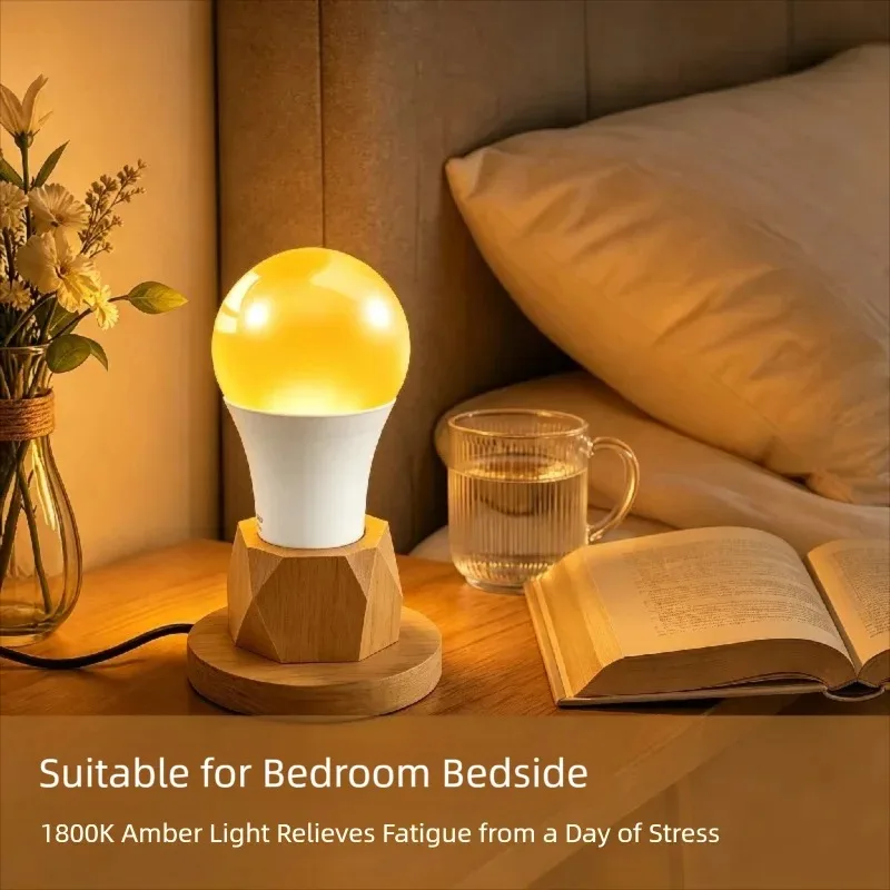 Tri-Color Sleep Led Light Bulb 1800K Amber Light 110V 220V with Memory No Strobe Light Bulb E27 for Bedroom Living Room Corridor