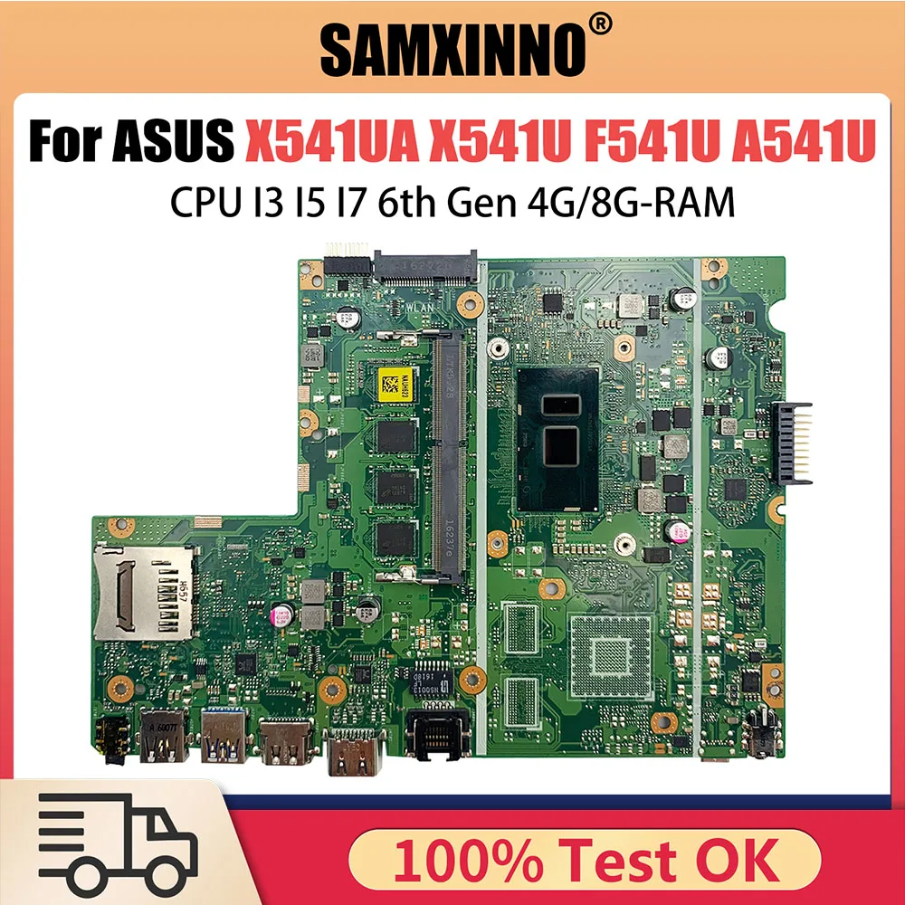 

X541UA Notebook Mainboard For ASUS X541UJ X541UAK X541U F541U A541U X541UV X541UVK Laptop Motherboard I3 I5 I7 CPU 4GB 8GB-RAM