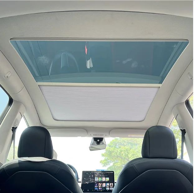 Car Sunroof Sunshade Front Rear  Pads Convenient Retractable Sun Shade For Model Y Auto Interior Accessories 2023