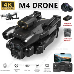 Dron teledirigido M4 Pro 4K profesional con gran angular, Triple cámara HD, plegable, WIFI, FPV, evitación, juguetes de helicóptero