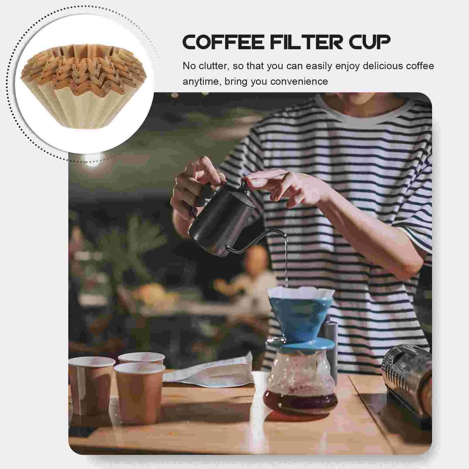 50 Pcs 50pcs Coffee Filter Drip Type Hand-brewed Paper Cake Bowl Cup Cups for Filtering Espresso Powder Supplies Maker