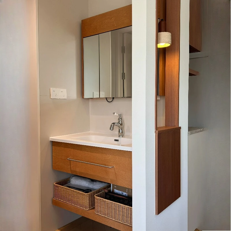 Modern Wooden Bathroom Cabinet Dressers Corner Makeup Display Organizer Cupboard Storage Vanity Archivadores Trendy Furniture
