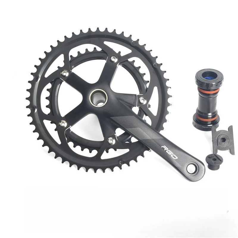 

53 39T Road Bike Hollow Integrated Crankset 9 10 11 Speed Double Chainring For Folding Bicycle Crank Arm Set Cycling Parts