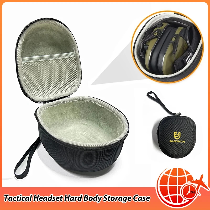 YHKEMA Tactical Headset Hard Body Storage Case / Light Headset Case / Electronic Shooting Earmuffs Portable Case