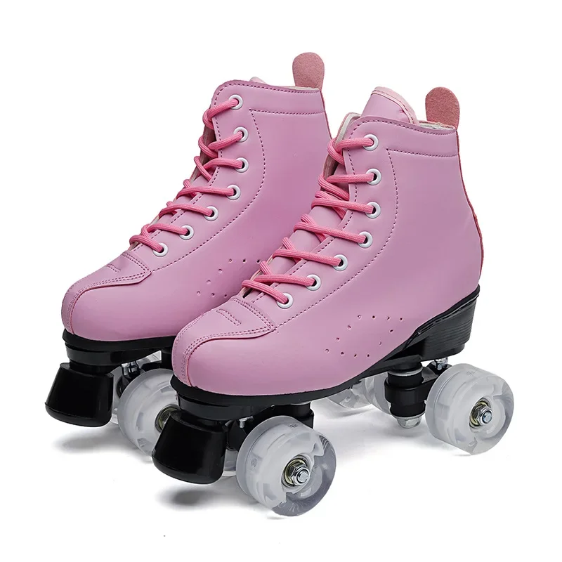 2026 Adult Double Row Children's Four-Wheel Skates Adult Men's and Women's Inline Skates Flashing Roller Skates