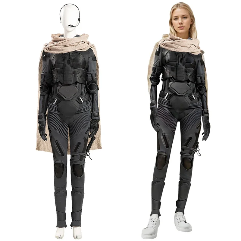 Chani Cosplay Fantasy Umhang Kostüm 2024 Film Dune 2 Roleplay Frauen Outfits Overall Handschuhe Set Weibliche Halloween Party Anzüge