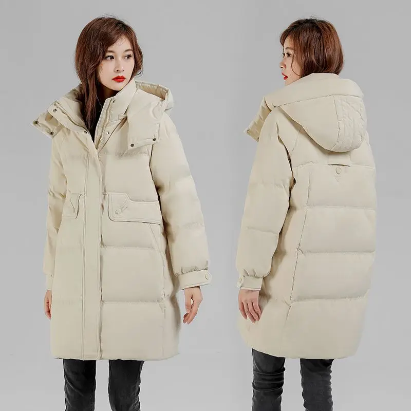 سترة نسائية شتوية لعام 2025 للتنقل سترة دافئة بغطاء للرأس