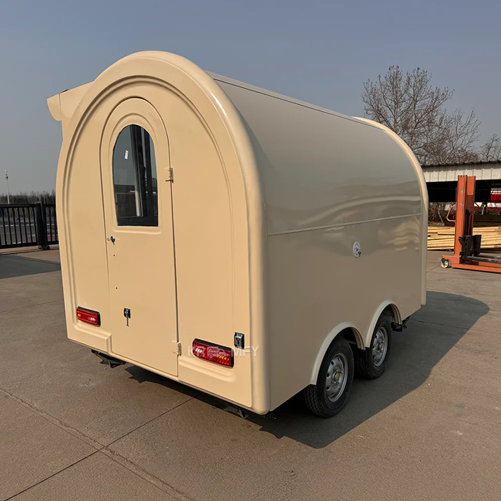 Meest populaire straatautomaat Fastfood mobiele aanhangwagen met wielen Coffee Shop Food Truck te koop