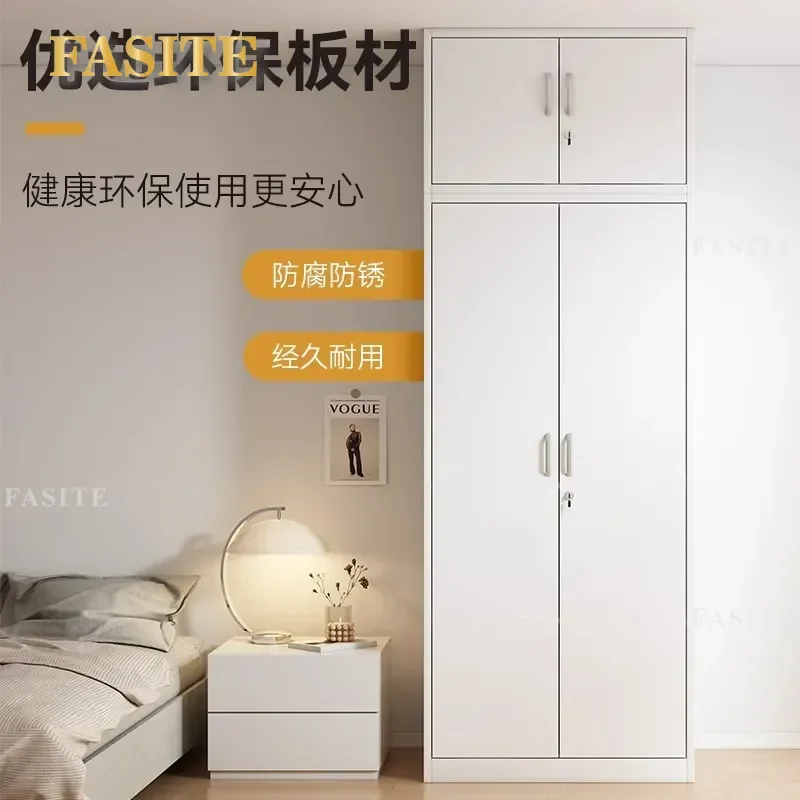 For Steel Wardrobe Printed Cabinet Household Bedroom Push-pull Lock Coat Cabinet Futon Bedding Locker Iron Color Changing
