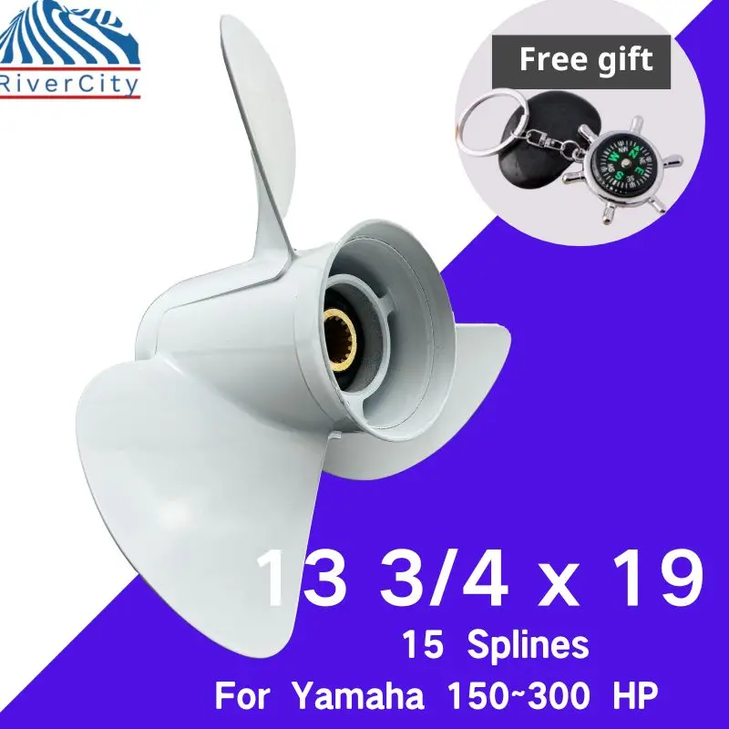 For Yamaha 150HP 250HP 300HP Outboard Propeller 13 3/4×19 Boat Motor Aluminum Alloy Screw Ship Marine Engine 3 Blade 15 Spline