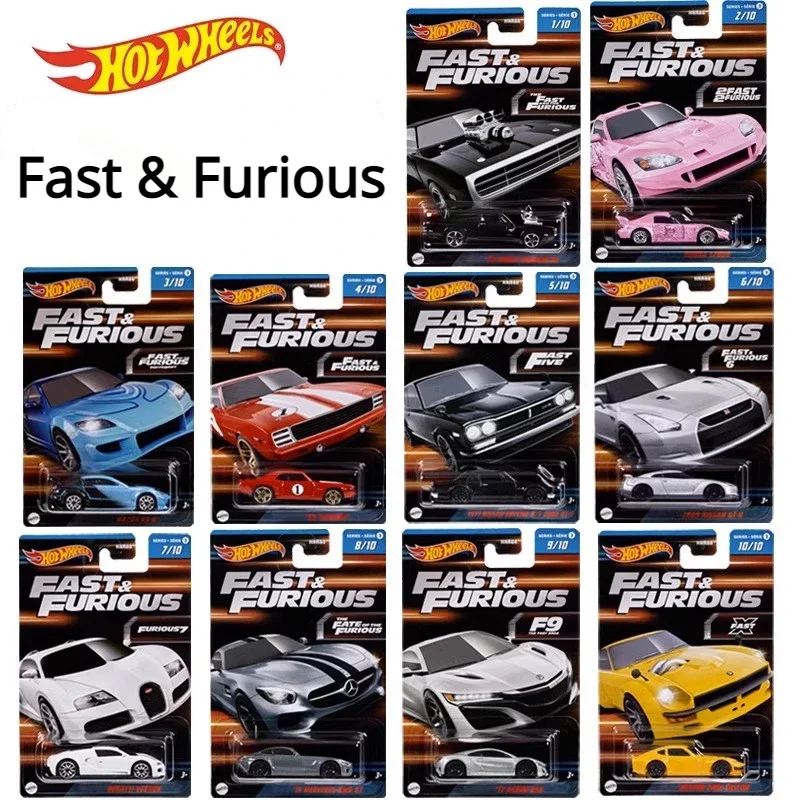 Original 986C Hot Wheels Fast and Furious Mini Cars Hotwheels 1/64 Bugatti Datsun Nissan GT-R Car Model HNR88 Christmas Gift Toy