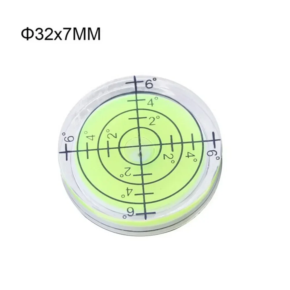 1pc Spirit Level Bubble 32X7mm 0-6 Degrees Mini Round Bullseye Leveller Boat Caravan Tile For Professional Or Occasional