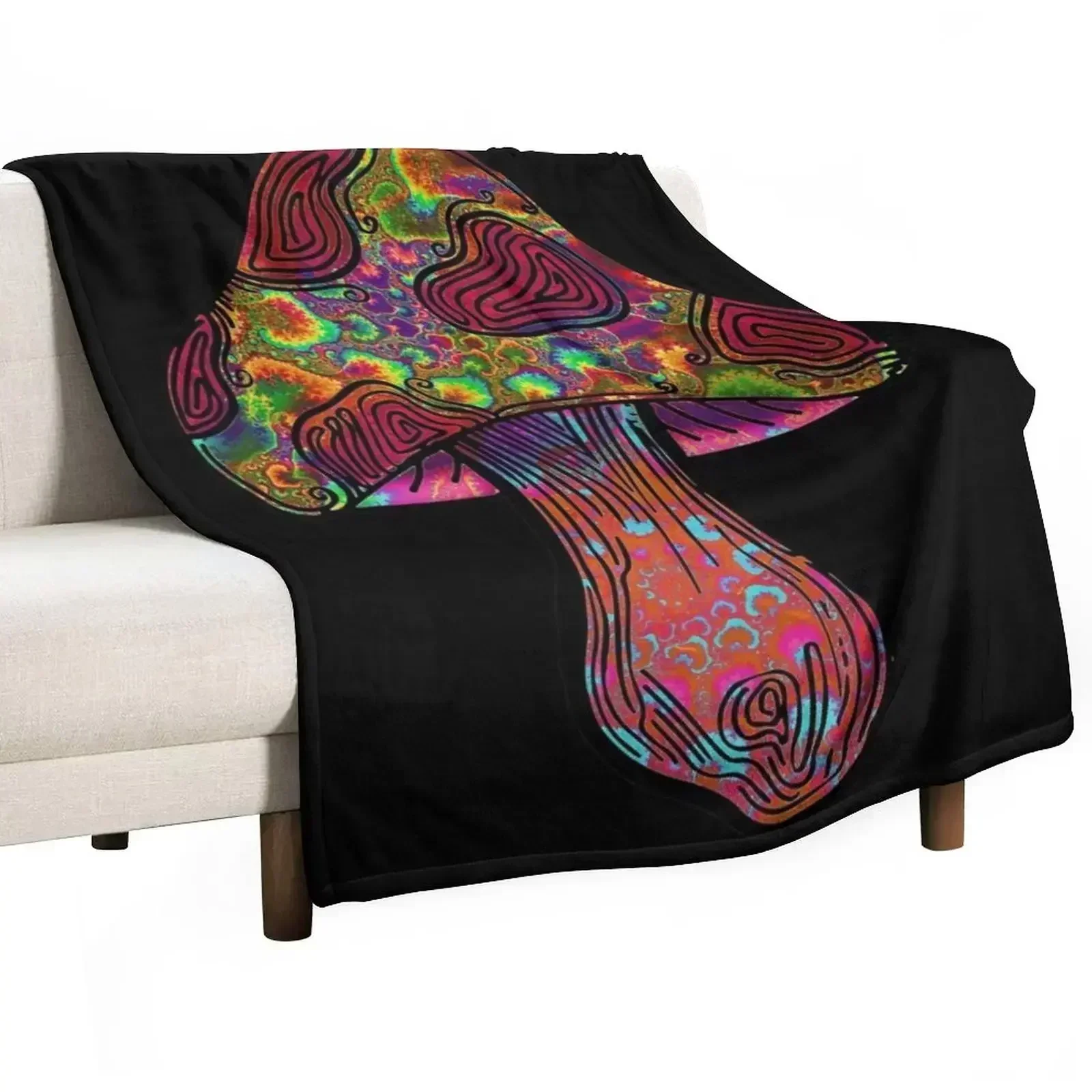 Fractal Shroom 2050 Throw Blanket Baby Flannel Fabric Sofa Quilt For Decorative Sofa Thins Sofa Blankets
