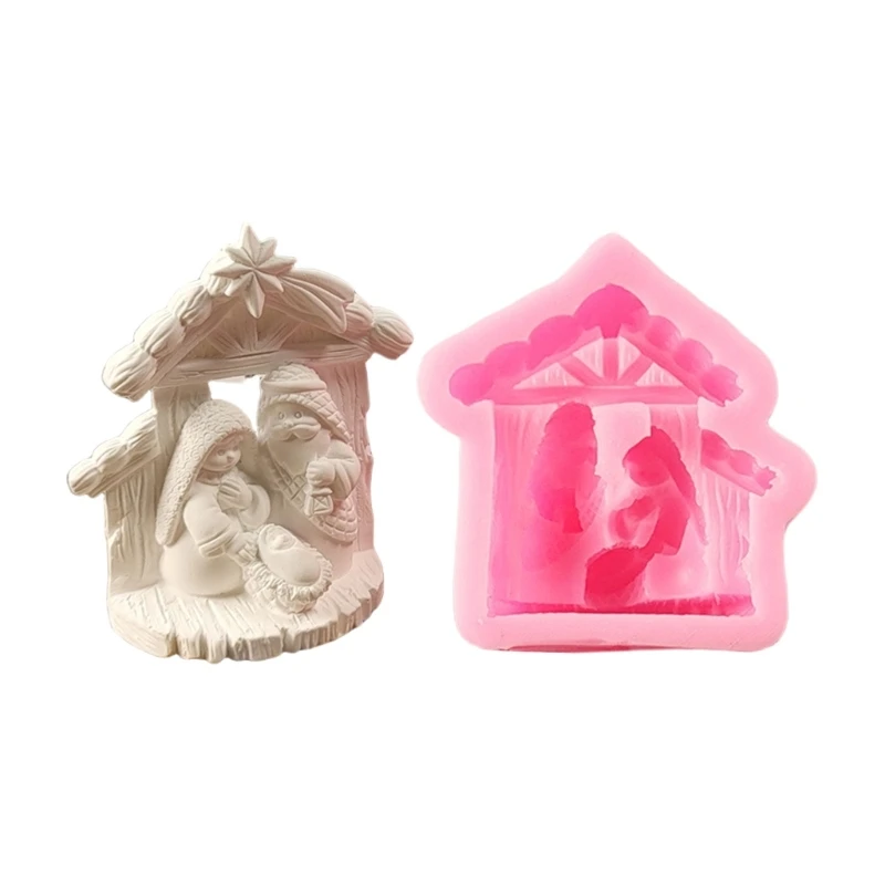 Flexible Silicone Mold for Crafting Christ House Plaster Figurines Art Dropsale