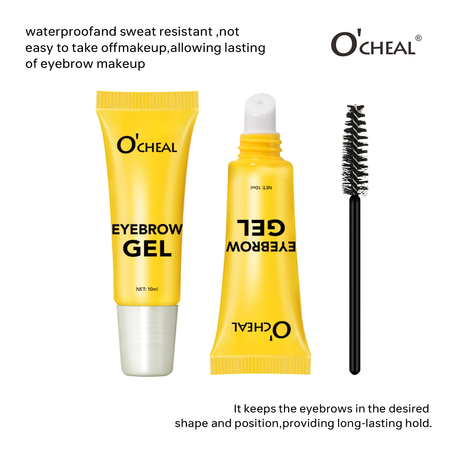 جل الحواجب البري، محلول طبيعي، جل شفاف عديم اللون، جل بلاستيكي ناعم لتشكيل الحواجب، مكياج نسائي